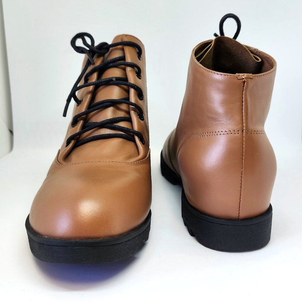 Kiss Kiss Women's Light Brown Leather Ankle Boots Size 38